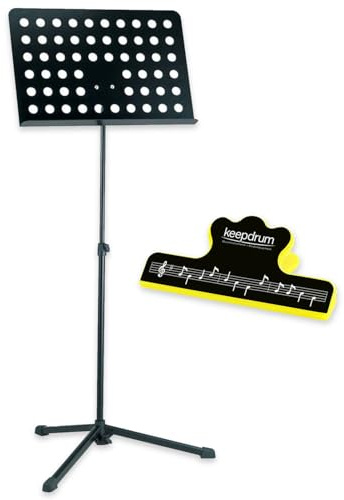 K-M 12179 Music Stand Orchestra Music Stand with Keepdrum Music Clip