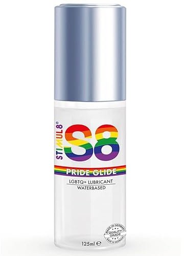 STIMUL8 S8 Pride Glide Lubricante LGBTQ+ a Base de Agua, 125 ml, Sin Gluten, Sin Parabenos, Extraespeso y Duradero