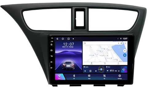 Autorradio Android 14 de 2 DIN para Honda Civic 9 FK FB (2012-2017) - Pantalla táctil de 9, CarPlay inalámbrico, Bluetooth, GPS, Controles en el Volante, cámara Trasera, H4 6G+128G