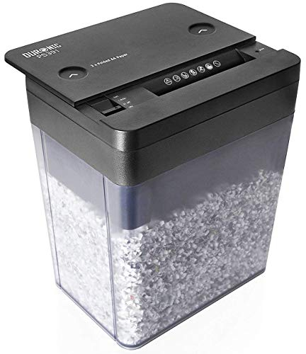 Duronic PS391 Aktenvernichter, 500 W, kompakt, für 3 Blatt A4-Papier, 2-Fach gefaltet, Mikroschnitt, 5-l-Tank, Rückwärtsgang, Anti-Papierstau, gemäß DSGVO