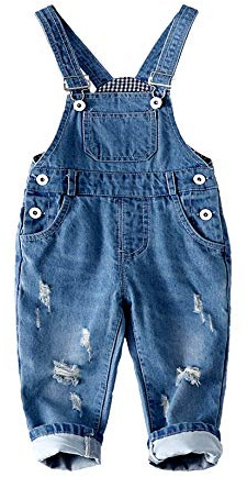 KIDSCOOL SPACE Baby & Little Boys/Girls Blue Denim Dungaree,Jean Overalls,Blue,2-3 Years