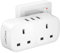 LENCENT Double Plug Adaptor with 3 USB, 2 Way Multi Plug Extension Adapter, 5-in-1 Wall Charger for Household Appliances, iPhone, Smartphone, Ideal for Home Office, Bedroom, 13A 3250W