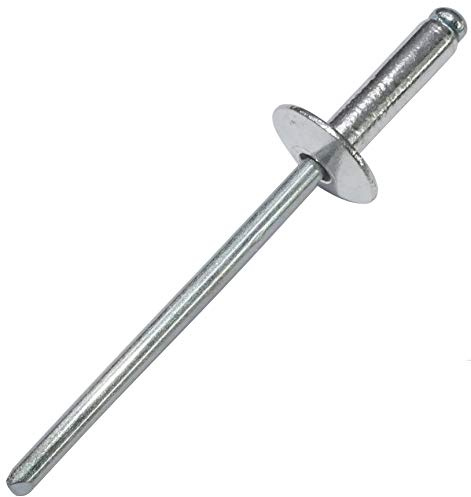 AERZETIX - Uppsättning av 100 blinda nitar Ø3.2x12mm med 10mm brett huvud - DIN 7337 C - popnit med skaftbrott - i aluminium/stål - C48263