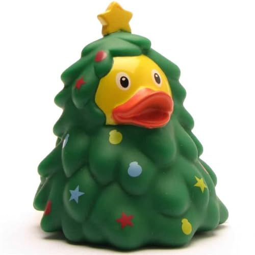 Anatra da bagno, albero di Natale, 8,5 cm, con portachiavi in gomma, regalo di Natale, regalo di Natale, San Valentino, calendario dell'Avvento