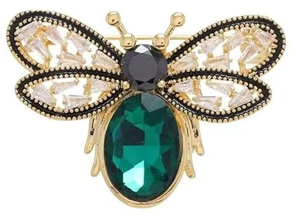 GIMIRO Broche en forme d'abeille - Imitation diamant - Strass - Pour manteau, blazer, robe, mariage, fête, accessoires de mode, small, Métal