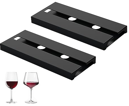 Colrid 2 Stück Hängender Weinglashalter, Schrank Weinglashalter, Stemware Rack Weinglashalter, Stemware Racks, Kein Stanzen Weinglashalter, für Familie Restaurant Hotel Bar (Schwarz)