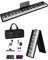 Finger Dance Folding Piano Keyboard 88 Keys, Portable Electric Keyboard with Bluetooth MIDI, Full Size Digital Piano, Wood Grain, Semi-Weighted, Touch Sensitive, with Storage Bag for Beginner