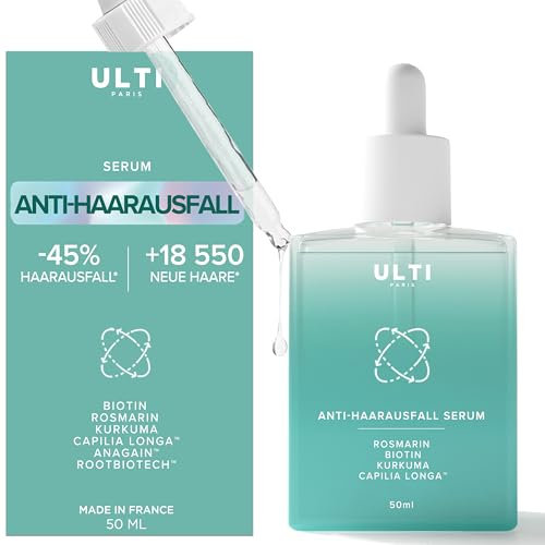 ULTI Paris Anti-Haarausfall-Serum -45 % + 18550 Haare in 3 Monaten. Biotin + Rosmarin + Capilia Longa, stärkt und dicht. Für Damen und Herren.