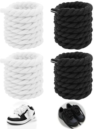 Knocery Cordones cuerda para Air Force 1, 2 pares cordones cuerda redondos, 10 mm (150 cm) Lac ci air Force 1, cordones zapatos cuerda para zapatillas de deporte, zapatillas de correr, zapatos