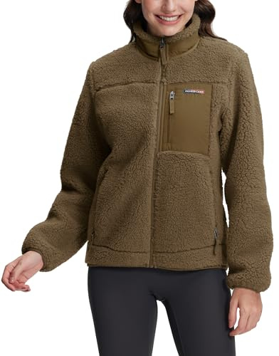 Pioneer Camp Veste Polaire Femme à Col Montant - 550g Ultra Épaisse, Anti-Vent - Pour Randonnée, Ski, Alpinisme - Tissu Haute Densité Anti-Bouloche - Pochettes Zippées, Ourlets Élastiques