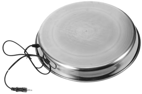 Hemobllo Base Calentadora de Acero Inoxidable para Bebederos de Aves y Mascotas con Termostato Automático contra Congelación Invierno Compatible con Voltaje