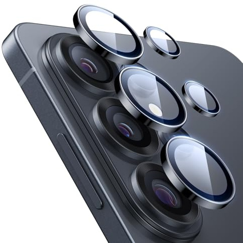 ESR Protezione per l'obiettivo della fotocamera per Samsung Galaxy S26 Ultra, Protezioni individuali in vetro temperato ultra-sottile resistente ai graffi con bordi in alluminio, 1 Set, Nero