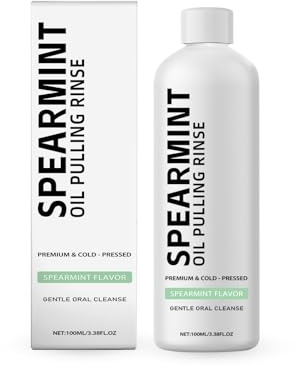 Cold-Pressed Coconut Oil Mouth Rinse with Peppermint Extract, Organic Pulling for Teeth & Breath Care Natural Mint Pulling Rinse