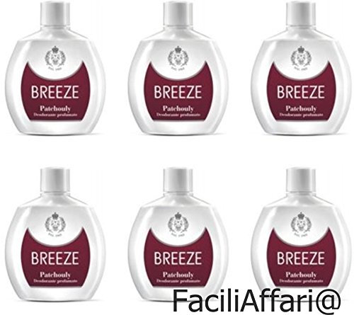 6 Deodoranti Breeze Squeeze Deodorante Profumato Patchouly per il corpo