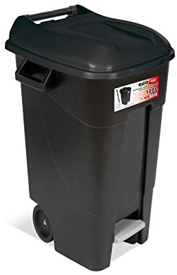 Contenedor residuos eco 120l con pedal negro
