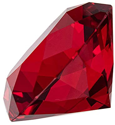 Pisapapeles LONGWIN, diseño de diamante de varias caras, 60 mm, color sólido, Rojo
