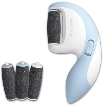 medisana CR 870 elektrischer Hornhautentferner, Fußpflege, Hornhautfeile, Geeignet für Füße, Hände & Ellbogen, Inkl. 3 verschiedener Aufsätze, 2 Geschwindigkeitsstufen, Grober & Feiner Aufsatz