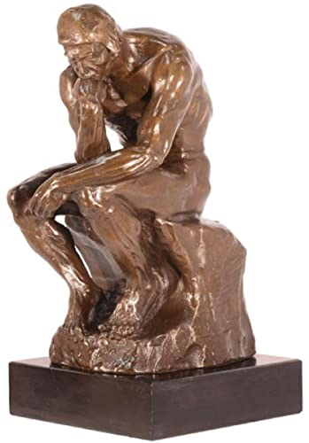 Casa Padrino Figura in Bronzo Art Déco Il Pensatore Bronzo/Nero A. 30,5 cm - Scultura in Bronzo - Figura Decorativa