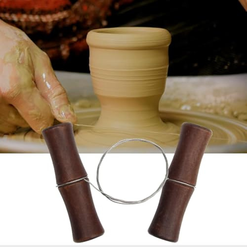 Alambre de corte de arcilla de acero inoxidable cortador de arcilla con mangos de cortador de alambre herramienta para tallar arcilla herramienta para cortar masa de queso herramienta de cerámica no s
