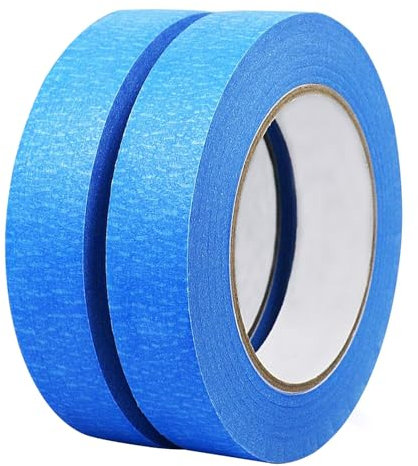 Diompirux 2 Rollos Cinta Carrocero,Cinta de carrocero para pintar y enmascarar,Cinta de Enmascarar Multisuperficie,Cinta Adhesiva Interiores y Exteriores,Cinta de Pintor para Pintar,Barnizar y Renovar
