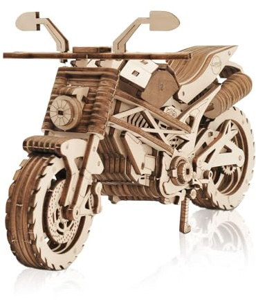 Comfoyar 3D Puzzle Motorcycle, Wooden Motorbike Model Kits for Adults to Build, DIY Motocross Construction Craft Kits, Home Decor and Christmas Birthday Valentine for Men
