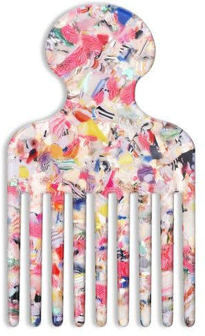 Small Wide Tooth Comb for Curls Combs Curly Hair Comb Curly Hair Picks for Women Men Acetate Long Tooth Pick Hairs Styling Combs, 4.8 Inch