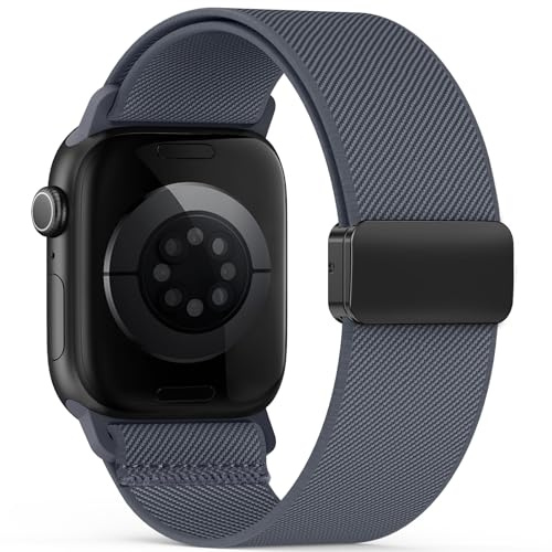 Yoohoo Elastiskt armband för Apple Watch-armband 40 mm, 42 mm, 44 mm, 46 mm, 41 mm, 45 mm, 38 mm, 49 mm, magnetisk stängning nylontyg, band, sport, kvinnor, män, för iWatch Series 11 10 9 8 7 6 5 4 3