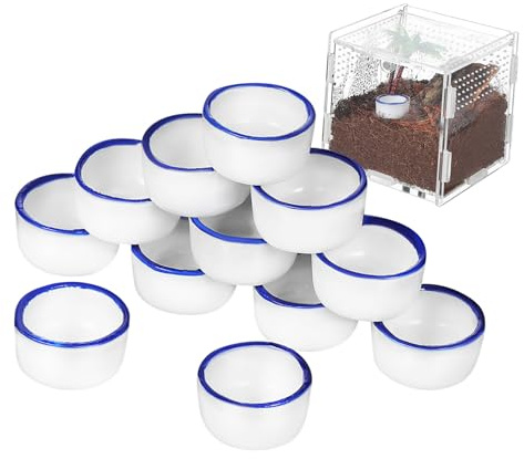 TOYANDONA Small Reptile Water Sink in Ceramics, 12 PCS Feeding Bowls for Geckos And Turtles