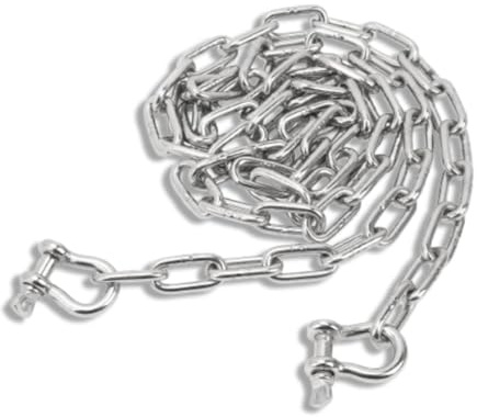Jwthee Cadena de Ancla para Barcos Cadena de Ancla de Acero Inoxidable 316 de 6,6 pies con grilletes de Anillo de Bloqueo Dobles de 5/16 Extremos de Enlace Grado Marino para Yates Cuerda de fondeo