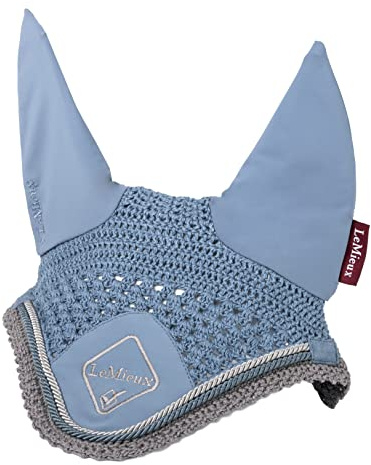 Lemieux Capucha clásica de Ganchillo con cómodas Orejas de Licra en Azul Hielo - Ropa Deportiva para Caballos para Jinetes competitivos - Mediana