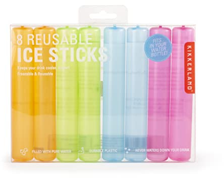 Kikkerland 8 Wiederverwendbare Eisstäbchen zum Kühlen von Getränken