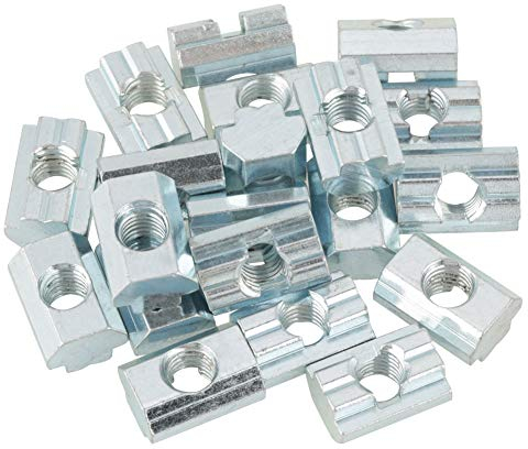 Tuerca de Cabeza de Martillo, Fydun 20 Piezas Tuerca de Ranura en T Deslizante de Acero al Carbono galvanizado para perfiles para perfiles de extrusión de Aluminio Tipo 40(GB Slider Nut Type 40 M8)