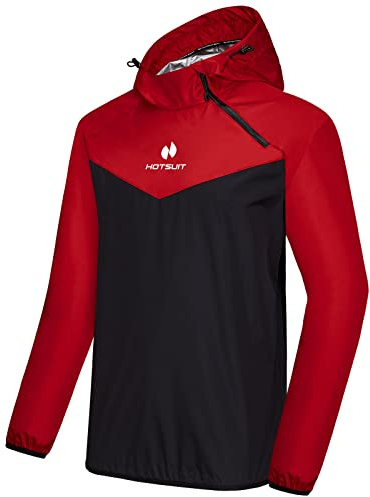 HOTSUIT Sauna Jacket for Men & Women Weight Loss Workout Vest Sauna Shirts 7 Colors, Red, 4XL