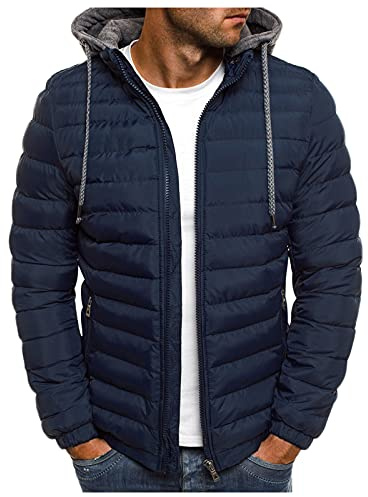 Veste matelassée pour homme avec capuche, veste d'hiver légère à manches longues, doudoune en coton, veste chaude en duvet, vestes d'hiver, veste de loisirs, veste puffer, veste en softshell, veste