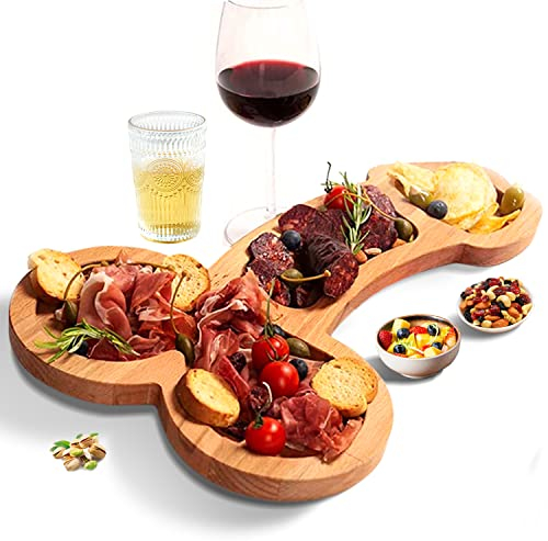Kyduu Tagliere in Legno per Aperitivo Formaggio o Salumi, Tagliere per formaggio in legno, Tagliere di formaggi,Piatto di Formaggio,Picnic e Feste Vassoio da Portata Idee Regalo Tavola da aperitivo(L)