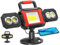 SYLSTAR LED Strahler Akku, 25W 2700LM COB Baustrahler mit Magnet und Powerbank, Drehbare Tragbare Wasserdichte Wiederaufladbare Arbeitsleuchte für Garage, Werkstatt Baustelle, und Autoreparatur