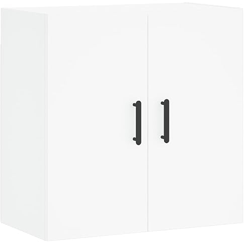 vidaXL Wandschrank, Hängeschrank mit viel Stauraum, Wandmontage Badschrank Medizinschrank, Aufbewahrungsschrank für Wohnzimmer, Weiß Holzwerkstoff