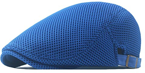 meioro Cappello Piatto a Rete da Uomo Baschi Berretto Traspirante Estiva, Coppola Gatsby Ivy Irlandese Vintage Scozzesi Newsboy cap Cappellino, Regolabile Cabbie Flat Hat e Donna(Blu,55-60cm)