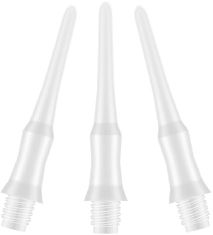 Deetenks Soft Dart Tips 300 Pack 2BA Thread Plastic Soft Tip Soft Dart Tips Replacement Dart Accessori per Freccette da Soffietto Dardi-Bianco
