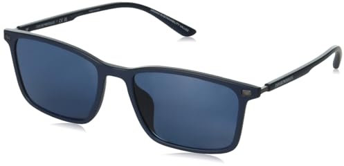 Emporio Armani Ea4223u Herren-Sonnenbrille, rechteckig, universelle Passform, blau, 56 mm