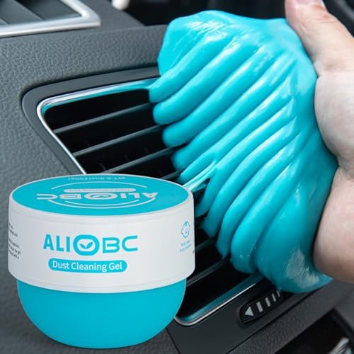 ALIOBC Gel de limpieza universal para coche, 250 g, limpiador de salpicadero interior de coche, limpiador de teclado sin agua, limpieza de polvo de laptop en contenedores (azul)
