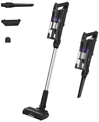 Hoover HF1 Plus Akku Staubsauger mit Anti-Haarverwicklung, Parkfunktion, Staubsauger kabellos mit XL Staubbehälter & LED-Licht, 45min Laufzeit, ideal für Allergiker, Teppich/Hartböden/Auto