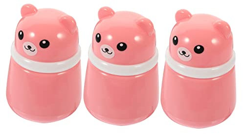 Baluue 3St Puderquaste kotzpulver kinder babykopfkissen babypuder Puderbehälter Reise-Puffbehälter Reisepulverbehälter Körperpuderhalter Vorratsflasche für Pulver lebensmittelecht pp Rosa