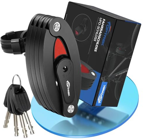 toptrek Faltschloss Fahrrad, Fahrradschloss Hohe Sicherheit Diebstahlschutz aus Gehärtetem Carbonstahl, 100 cm Länge Faltschloss mit Halterung und 4 Schlüsseln, Bike Lock für E-Bike MTB Rennrad