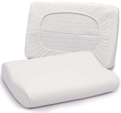 Luxoon Kissenbezug für Gesundheitskissen – 95% Baumwolle / 5% Elasthan, Atmungsaktiv und Hautfreundlich, Waschbar, Für Komfort und Hygiene 2er Pack 30-45 x 50-65 cm, Weiß