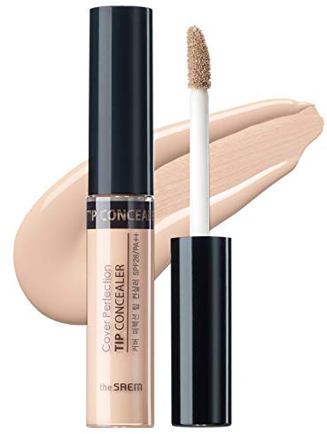THESAEM Cover Perfection Tip Concealer SPF28 PA++ 6.5g #1.5 Natural Beige - Universell einsetzbarer flüssiger Concealer, vollständig deckendes Makeup für Akne, dunkle Flecken und Hyperpigmentierung