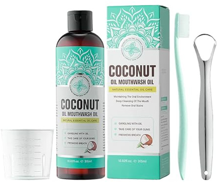 Enjuague Bucal Blanqueador Natural Con Aceite,Para Dientes Más Blancos Y Aliento Fresco,Blanqueamiento Suave Sin Dañar El Esmalte,Uso Diario Para Resultados Visibles.