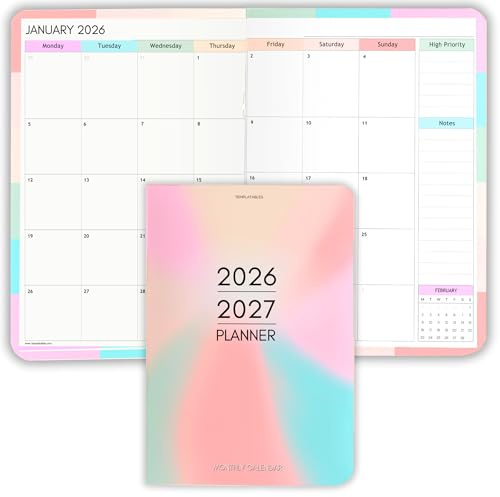2026-2027 Pocket Planner | Small A6 Size - Fits in Your Bag | Two-Year Calendar | Premium 120gsm Paper | Portable & Durable Design (Colorful)