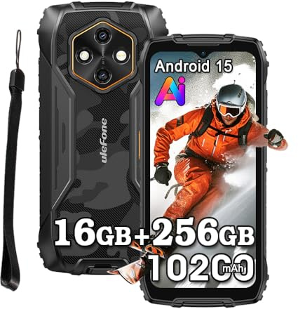 Ulefone Rugking 4 Pro Movil Irrompible 4G, 16GB+256GB/2TB Android 15 Teléfono Móvil Resistente, 48MP+8MP,10200mAh, 6,56 HD+ Smartphone Todoterreno IP68/IP69K, Gemini AI Movil NFC/GPS/OTG/FM/3 Slot