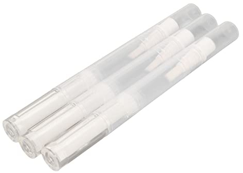 BRRNOO Tomma Nagelolja Pennor, Påfyllningsbar Nail Oil Pen Tom Roterande Återanvändbar Nail Oil Liquid Pen 3-pack 2,5 Ml Transparent Twist-pennor med Borstspets